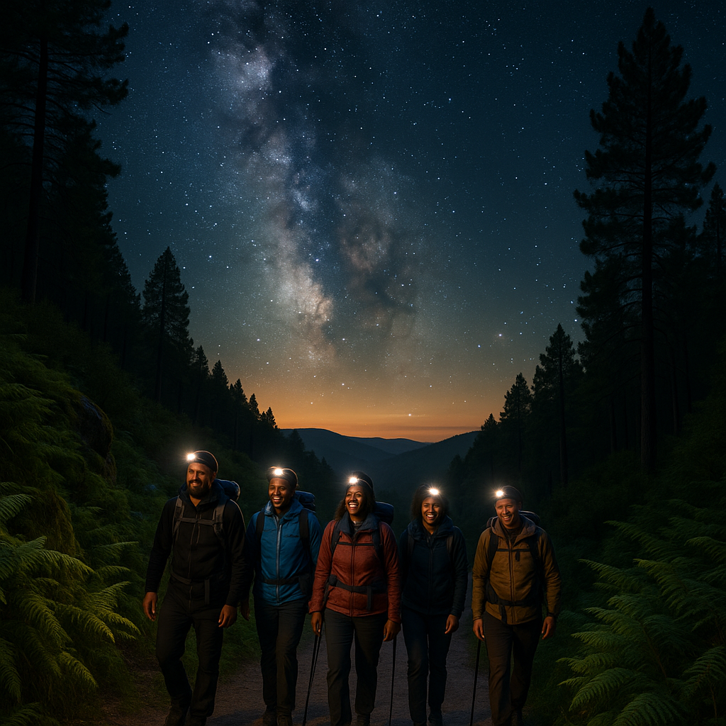 Randonnée nocturne entre célibataires : magie sous les étoiles