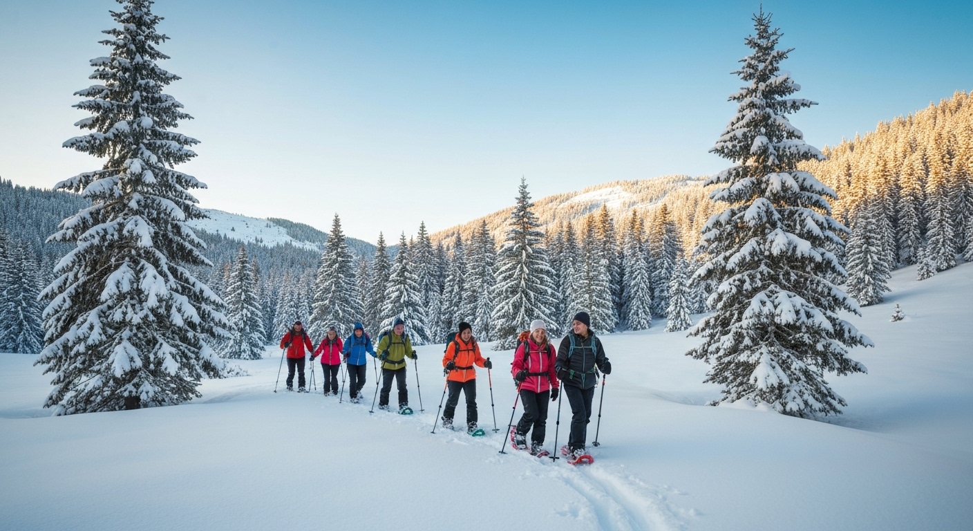 Raquettes à neige entre célibataires : la montagne autrement en hiver